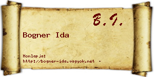Bogner Ida névjegykártya