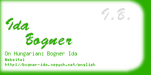 ida bogner business card